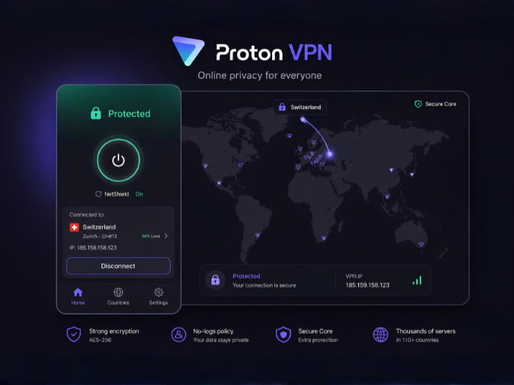Proton VPN Chrome extension and VPN for PC review