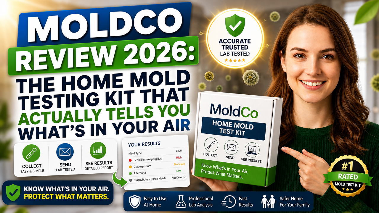 MoldCo home mold testing kit review 2026 — DIY air and surface sampling with certified lab analysis